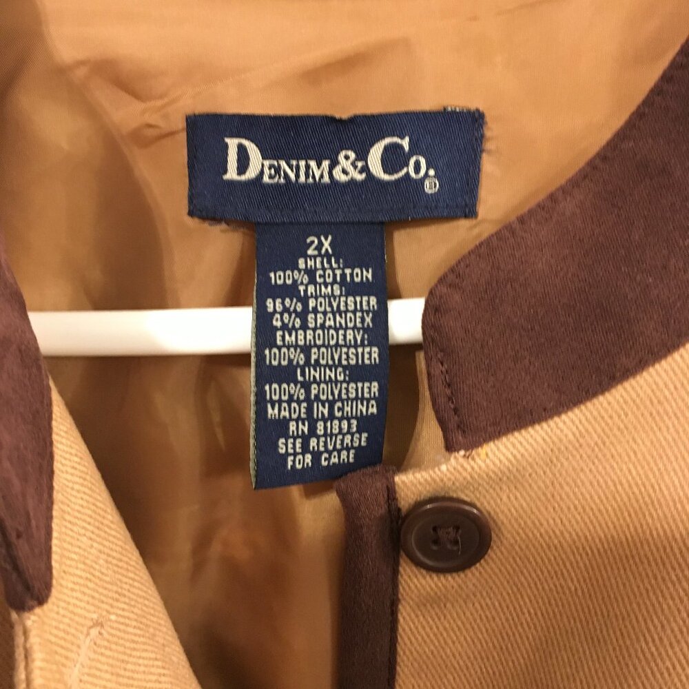 Denim & Co. Tan Embroidered Jacket - Picture 2 of 6